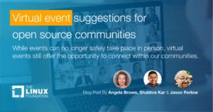 Virtual event suggestions for open source communities
