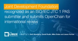Joint Development recognized as ISO/IEC JTC 1 PAS Submittor
